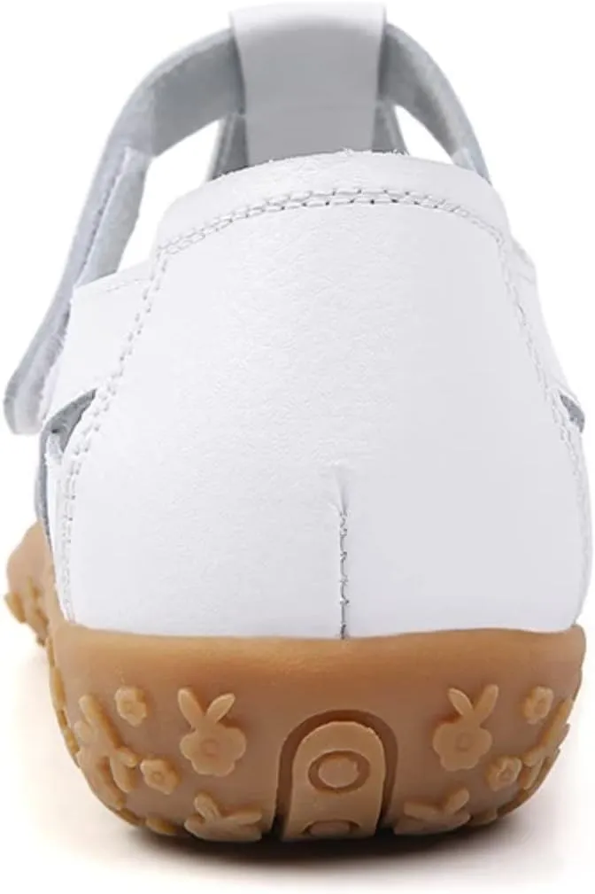 Leather Women's Breathable Perforated Sandals Fashionable Versatile Casual Shoes