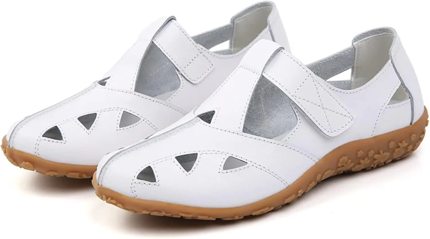 Leather Women's Breathable Perforated Sandals Fashionable Versatile Casual Shoes
