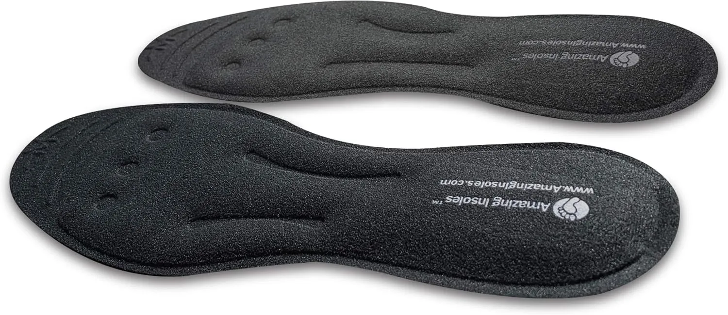 Liquid Massaging Orthotic Shoe Insoles - Foot Pain Relief and Arch Support - Glycerin Filled - Shock Absorbing Foot Massage for Plantar Fasciitis - Men's 9.5-11