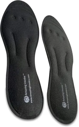 Liquid Massaging Orthotic Shoe Insoles - Foot Pain Relief and Arch Support - Glycerin Filled - Shock Absorbing Foot Massage for Plantar Fasciitis - Men's 9.5-11