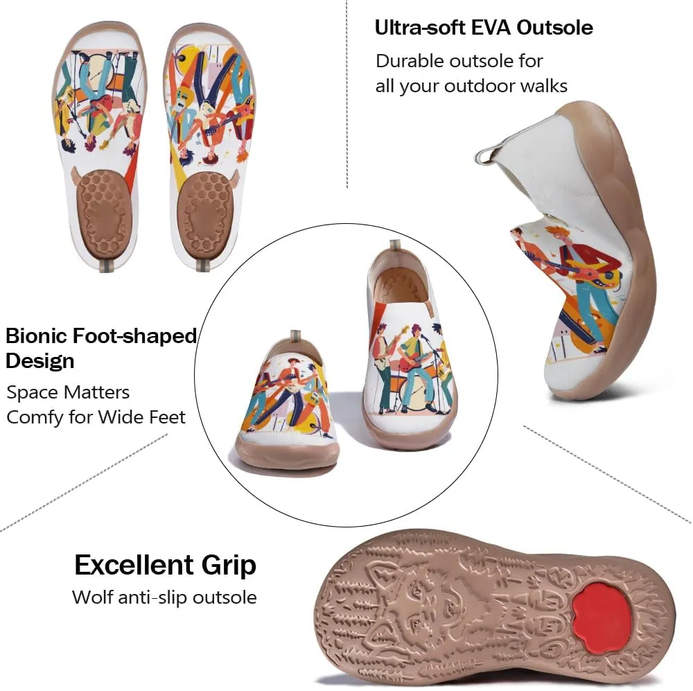 Men's Art Painted Casual Shoes Breathable Slip On Loafers Lightweight Comfort Travel Sneaker