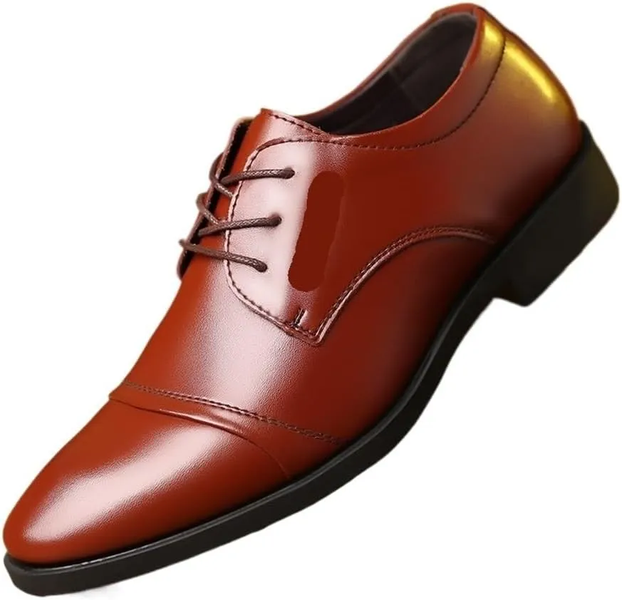 Men's Business Leather Shoes All-Match Breathable Casual Shoes Oxfords(Black,10)
