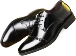 Men's Business Leather Shoes All-Match Breathable Casual Shoes Oxfords(Black,10)