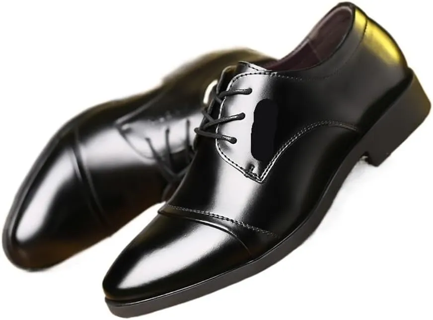 Men's Business Leather Shoes All-Match Breathable Casual Shoes Oxfords(Black,10)