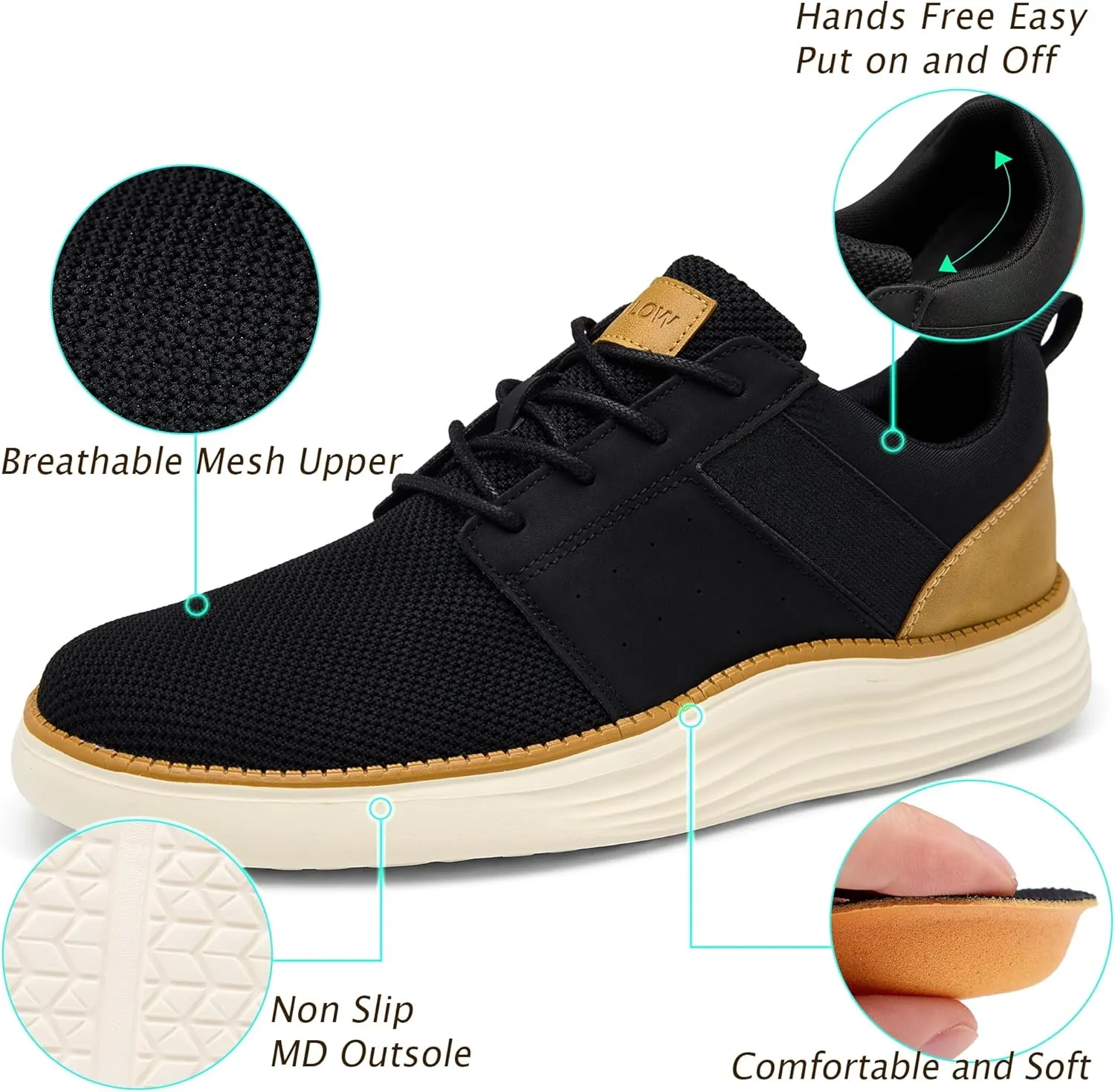 Men's Casual Dress Shoes Lightweight Walking Shoes Comfortable Breathable Sneakers Business Oxfords Gym Tennis Athletic Comfortable Breathable