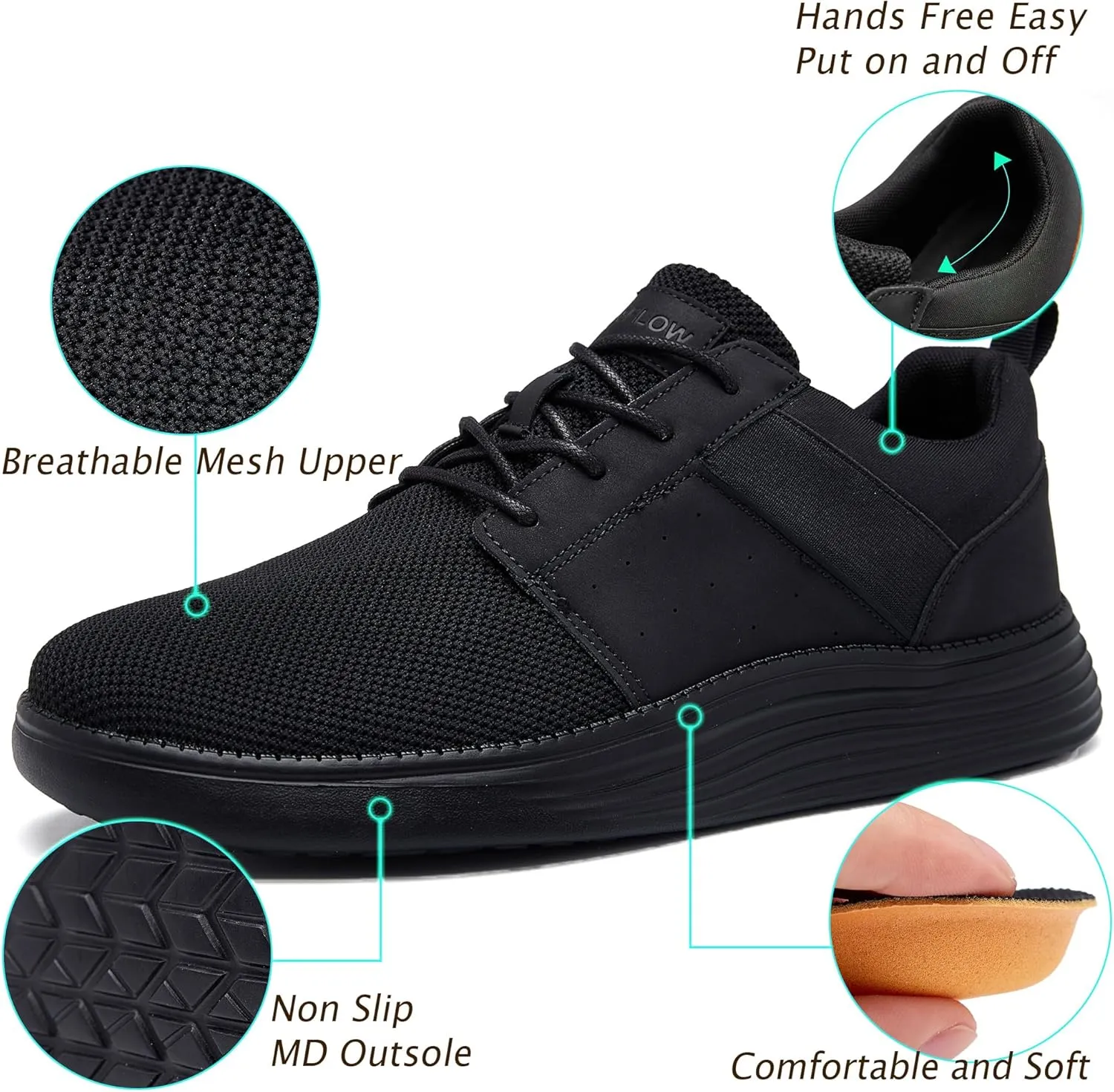 Men's Casual Dress Shoes Lightweight Walking Shoes Comfortable Breathable Sneakers Business Oxfords Gym Tennis Athletic Comfortable Breathable