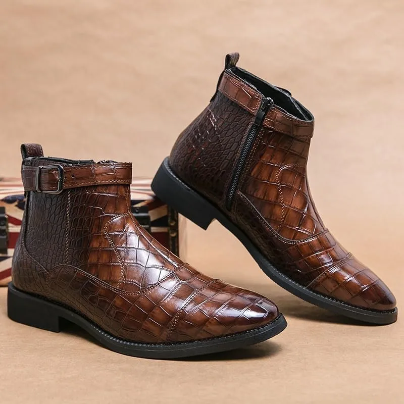 Men's Casual Retro Wedding Work Shoes Classic Round Toe Shiny Checkered Comfortable Dress Loafers