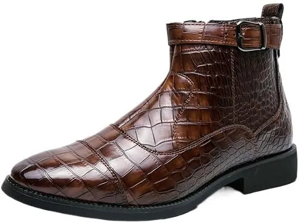 Men's Casual Retro Wedding Work Shoes Classic Round Toe Shiny Checkered Comfortable Dress Loafers