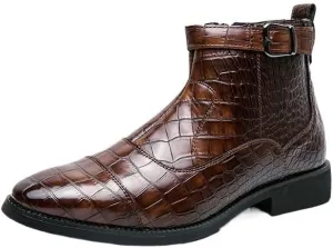 Men's Casual Retro Wedding Work Shoes Classic Round Toe Shiny Checkered Comfortable Dress Loafers