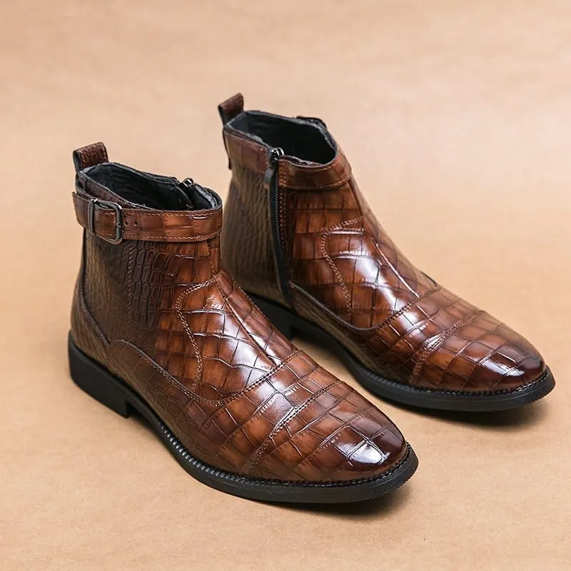 Men's Casual Retro Wedding Work Shoes Classic Round Toe Shiny Checkered Comfortable Dress Loafers