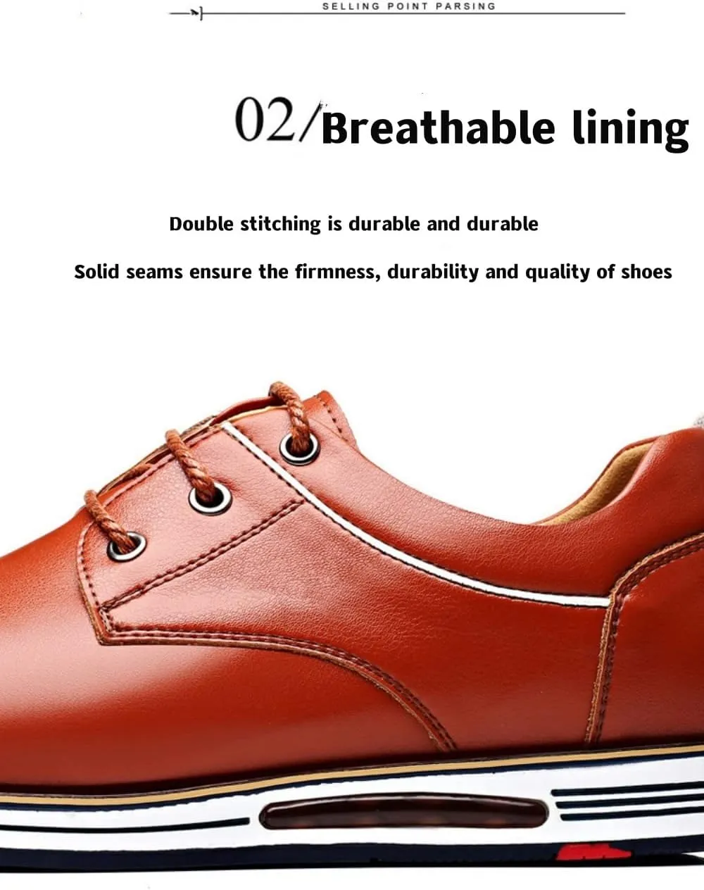 Men's Dress Shoes Genuine Cow Leather Lace-up Oxfords Business Casual Shoes,Lightweight Comfortable Driving Leather Shoes