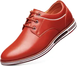 Men's Dress Shoes Genuine Cow Leather Lace-up Oxfords Business Casual Shoes,Lightweight Comfortable Driving Leather Shoes