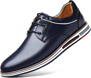 Men's Dress Shoes Genuine Cow Leather Lace-up Oxfords Business Casual Shoes,Lightweight Comfortable Driving Leather Shoes