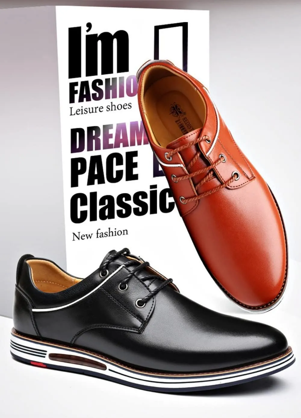 Men's Dress Shoes Genuine Cow Leather Lace-up Oxfords Business Casual Shoes,Lightweight Comfortable Driving Leather Shoes