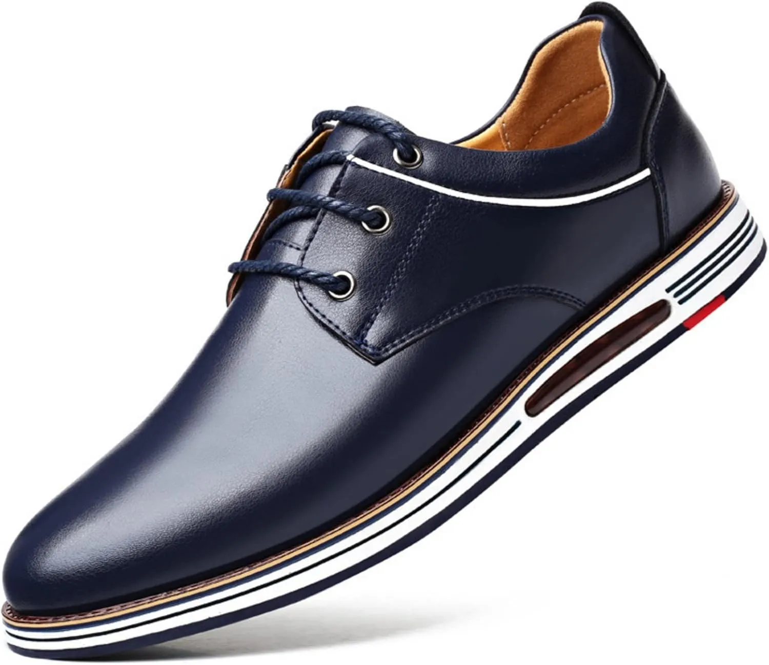 Men's Dress Shoes Genuine Cow Leather Lace-up Oxfords Business Casual Shoes,Lightweight Comfortable Driving Leather Shoes