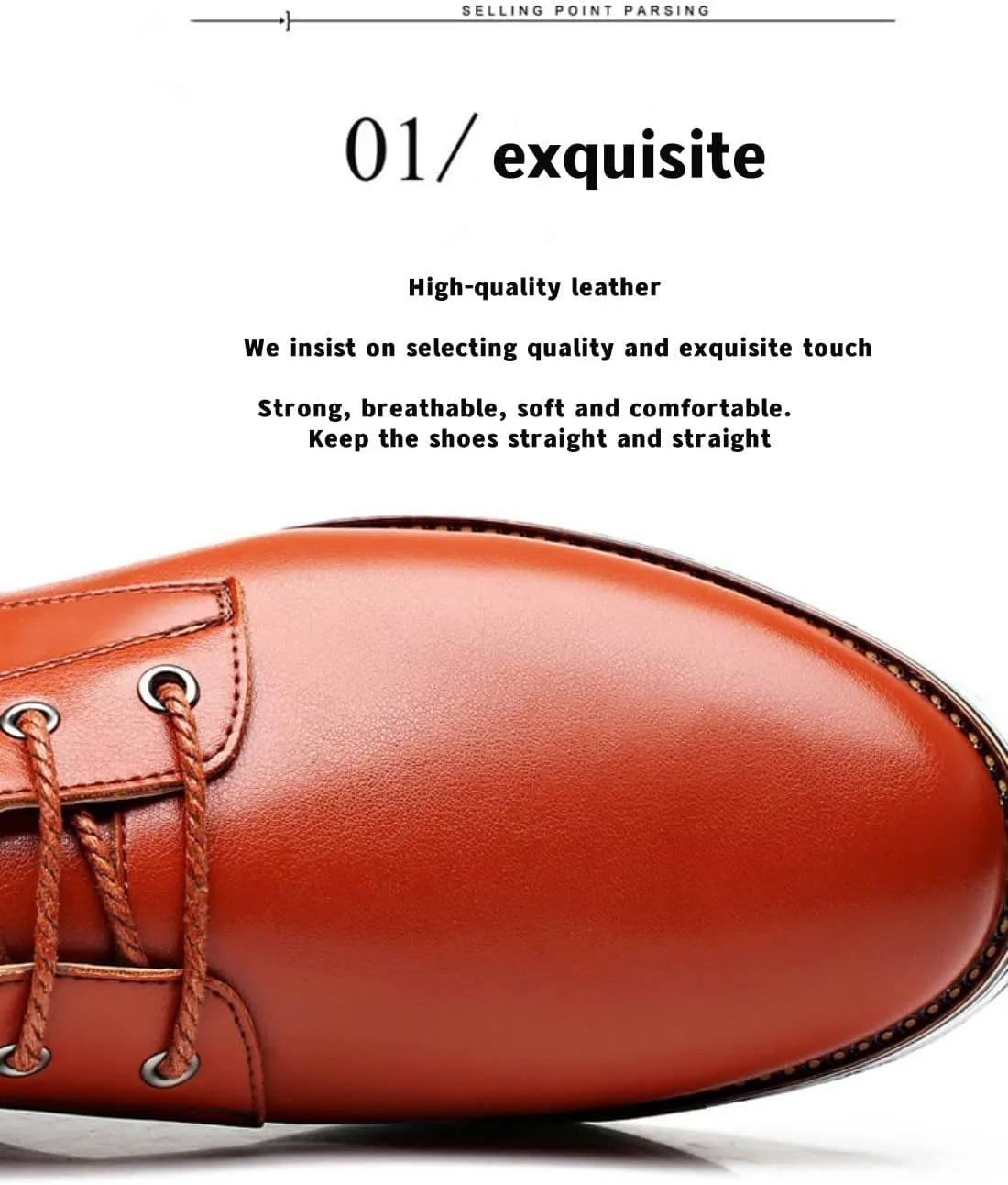 Men's Dress Shoes Genuine Cow Leather Lace-up Oxfords Business Casual Shoes,Lightweight Comfortable Driving Leather Shoes