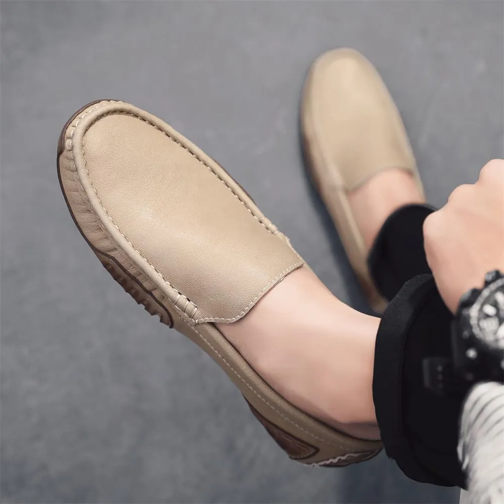 Men's Genuine Leather Loafers Fashion Slip on Casual Shoes Men's Comfort Soft Leather Driving Shoes