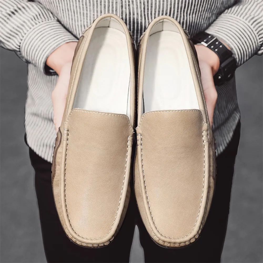 Men's Genuine Leather Loafers Fashion Slip on Casual Shoes Men's Comfort Soft Leather Driving Shoes