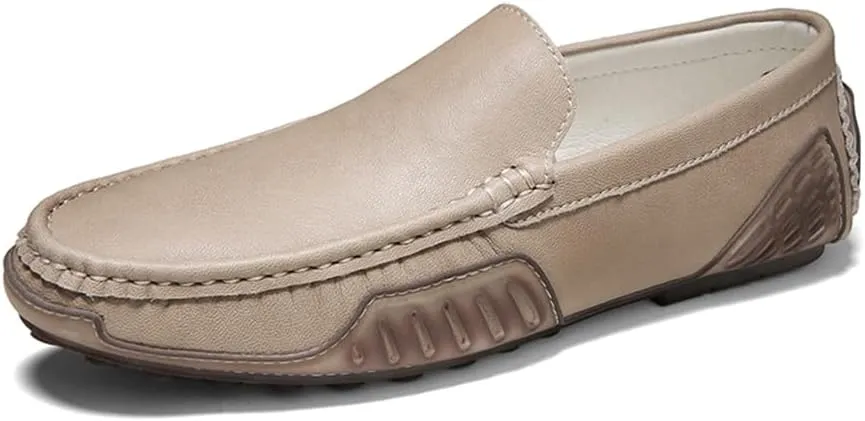 Men's Genuine Leather Loafers Fashion Slip on Casual Shoes Men's Comfort Soft Leather Driving Shoes