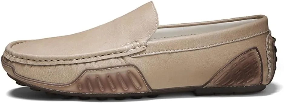 Men's Genuine Leather Loafers Fashion Slip on Casual Shoes Men's Comfort Soft Leather Driving Shoes