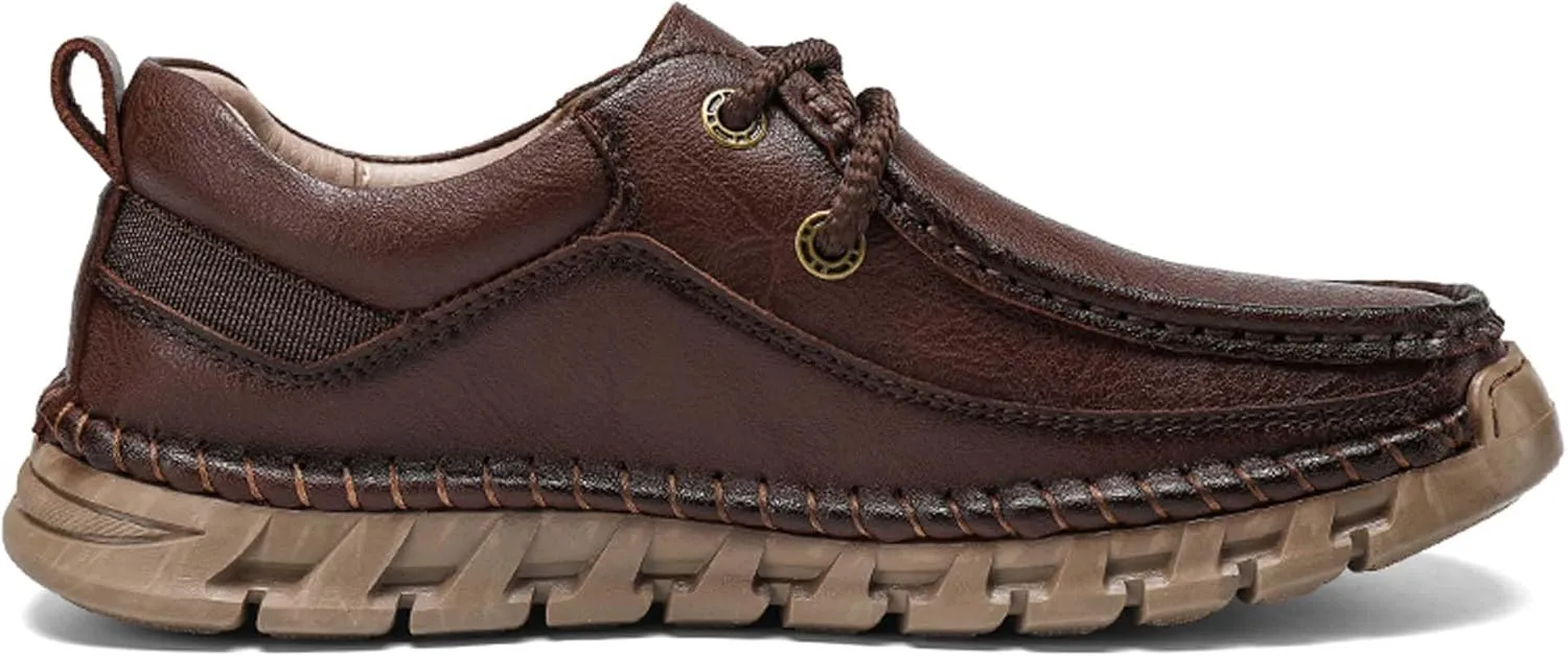 Men's Premium Leather Casual Walking Shoes,Loafers,Men's Sneakers,Business Casual Leather Shoes,Driving Shoes,Soft,Comfortable,Wear-Resistant,Hand-Stitched