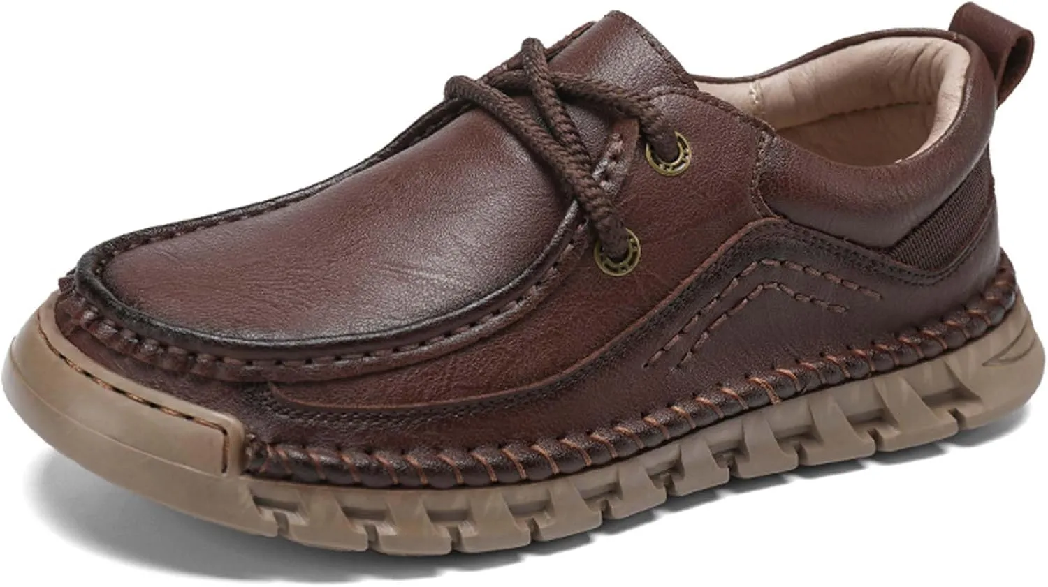 Men's Premium Leather Casual Walking Shoes,Loafers,Men's Sneakers,Business Casual Leather Shoes,Driving Shoes,Soft,Comfortable,Wear-Resistant,Hand-Stitched