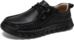 Men's Premium Leather Casual Walking Shoes,Loafers,Men's Sneakers,Business Casual Leather Shoes,Driving Shoes,Soft,Comfortable,Wear-Resistant,Hand-Stitched