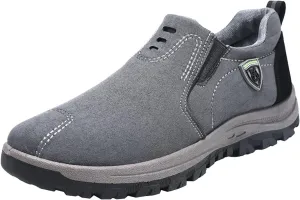 Mens Slip On Sneakers Suede Orthopedic Walking Shoes Non Slip Casual High Top Sneaker Comfortable Lightweight Breathable Running Shoes