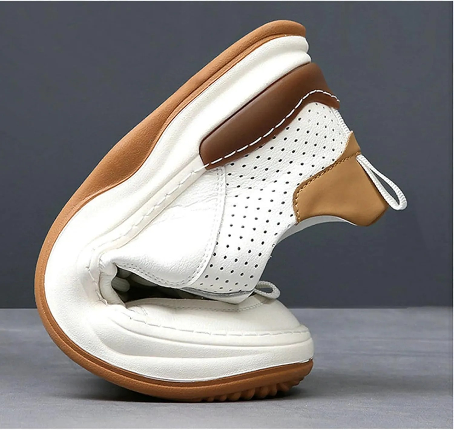 Men's Sneakers Fashion Genuine Leather Breathable Casual Shoes Dress Sneaker Oxford Shoes