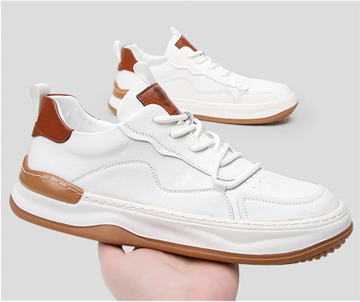 Men's Sneakers Fashion Genuine Leather Breathable Casual Shoes Dress Sneaker Oxford Shoes