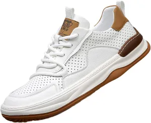Men's Sneakers Fashion Genuine Leather Breathable Casual Shoes Dress Sneaker Oxford Shoes