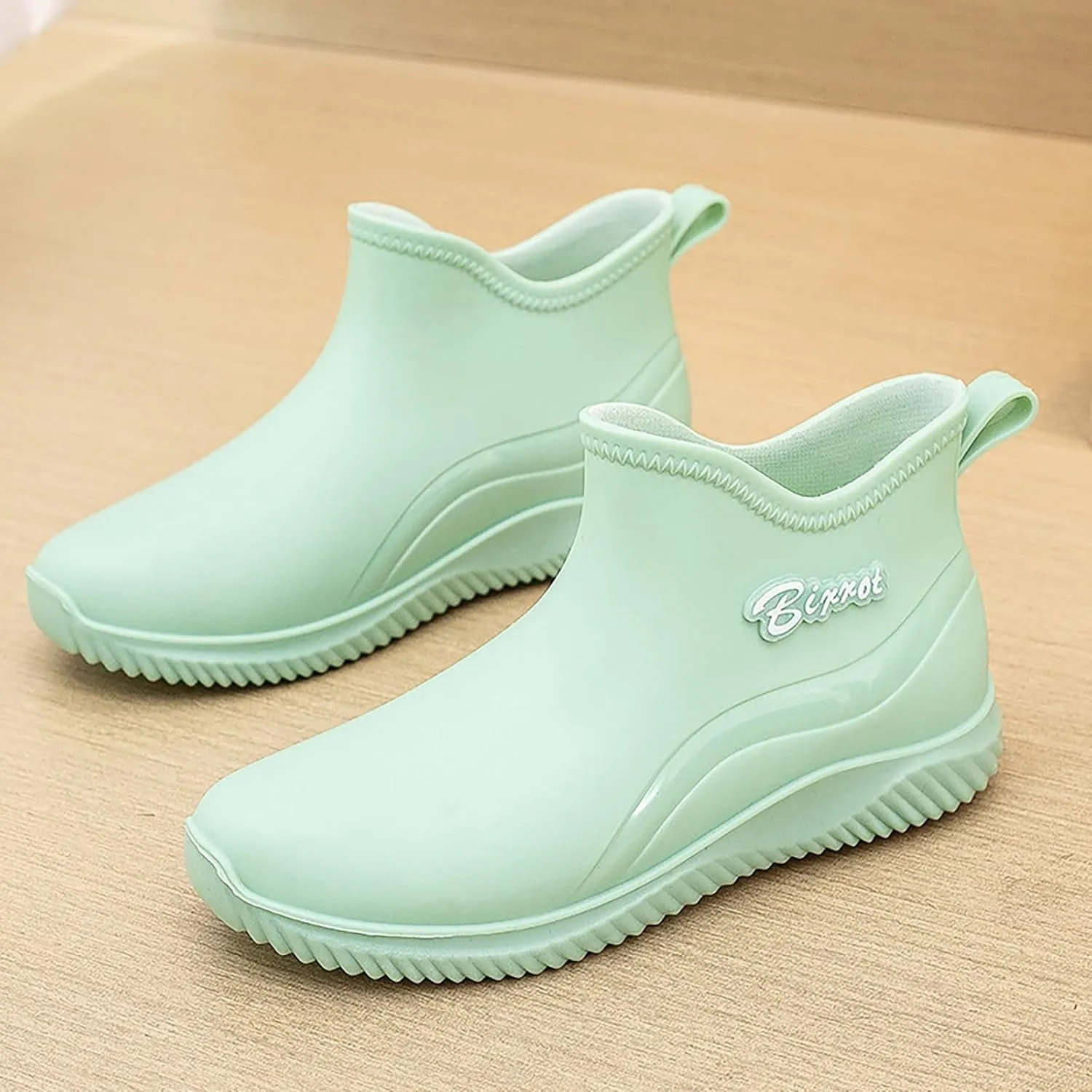 Mid Calf Rain Boots Womens Mens Grounded Footwear Fall Booties 2024 Low Heel Slip On Barefoot Shoes Women's Rubber Rain Boots Waterproof & Anti-slip Womens Chelsea Boots