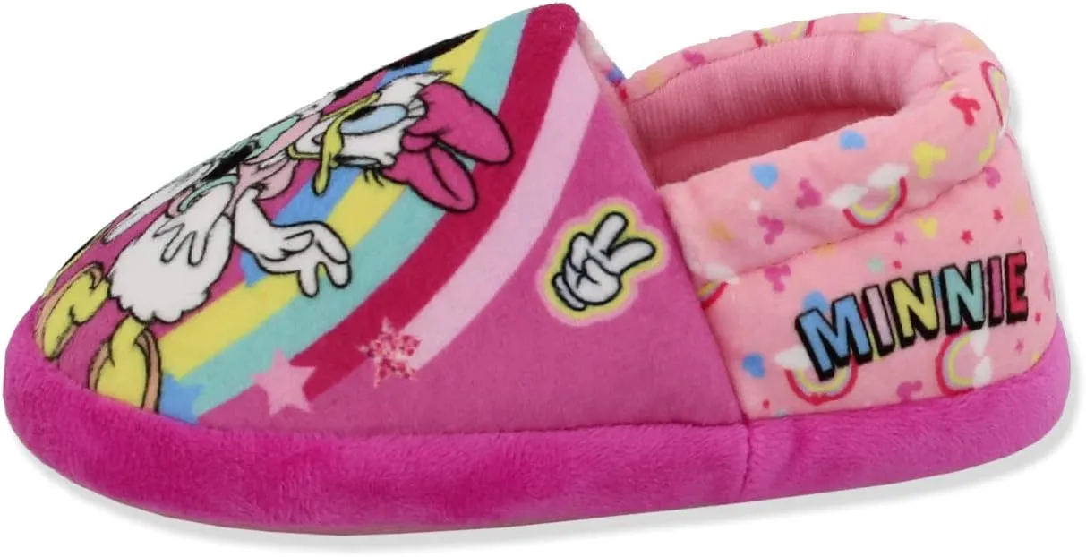 Minnie Mouse Toddler Girl's Plush A-Line Slippers