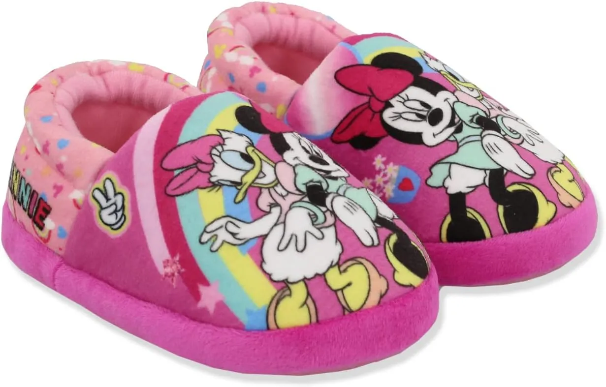 Minnie Mouse Toddler Girl's Plush A-Line Slippers