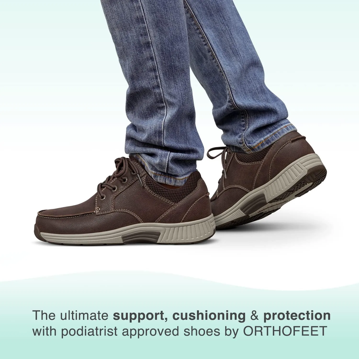 Orthofeet Men's Orthopedic Leather Leo Casual Shoes