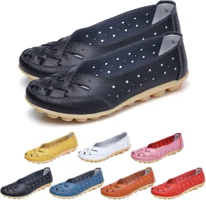 Orthopedic Loafers in Breathable Leather, Stylendy Orthopedic Loafers, Women's Breathable Casual Shoes, Orthopedic Shoes for Women (Black,US 10)