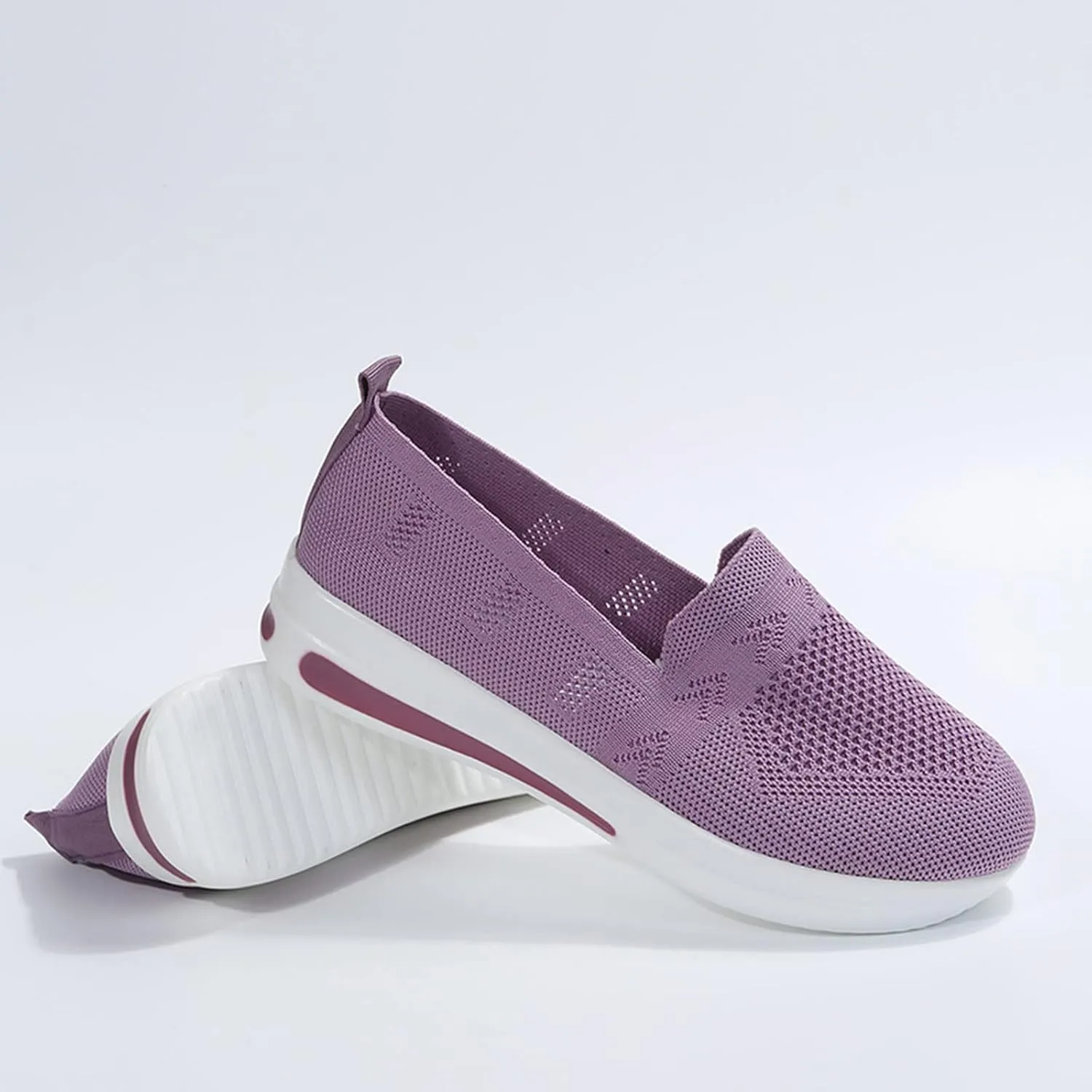 Orthopedic Shoes for Women Slip on Sneakers Woven Arch Support Breathable Walking Shoes Comfort Non Slip Work Sneakers