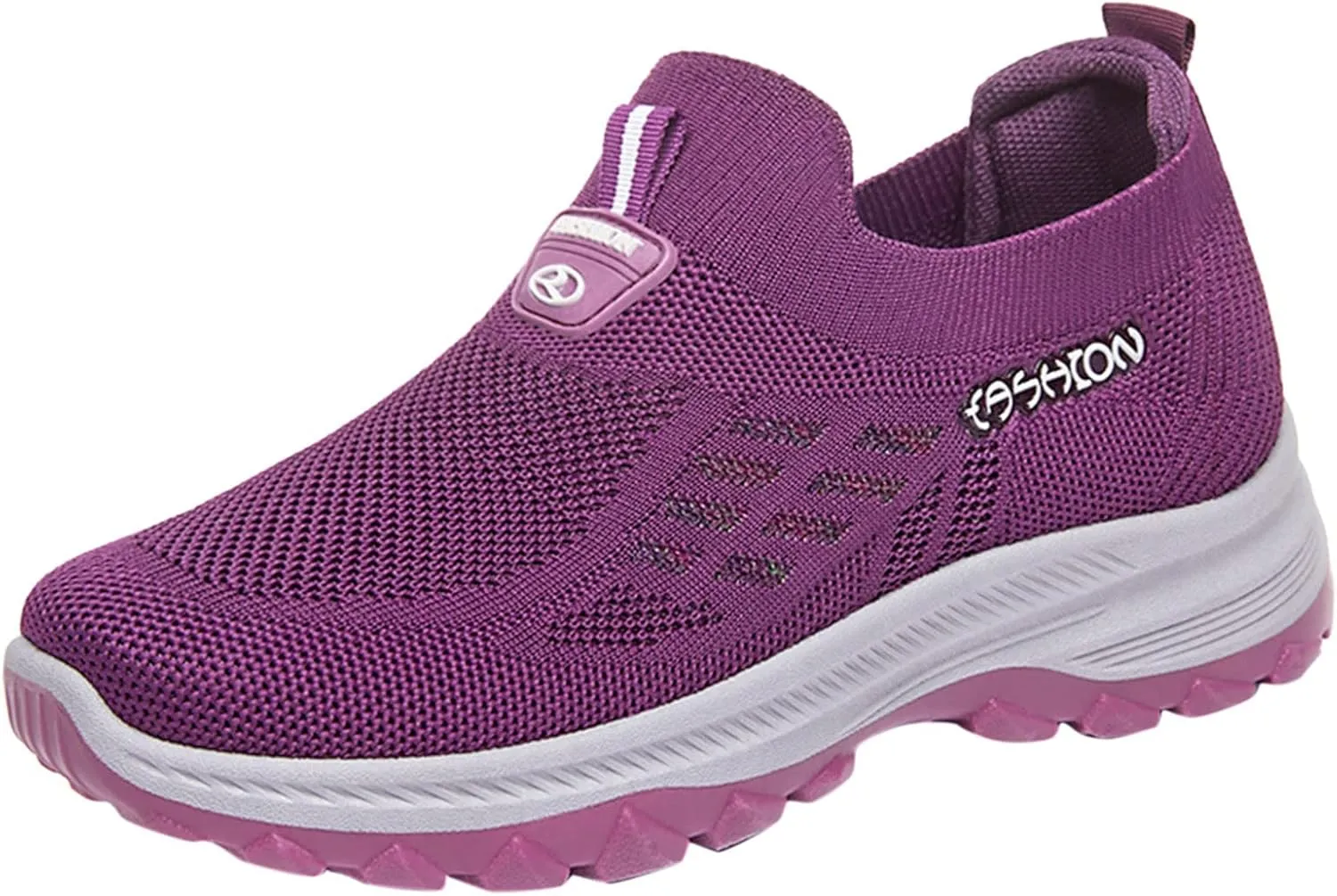 Orthopedic Sneakers for Women Mesh Comfortable Woven Sneaker Breathable Slip On Walking Shoes with Arch Support Wide Width Casual Shoes