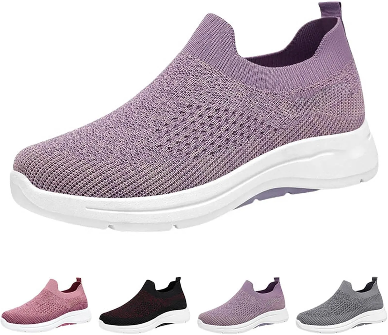 Orthopedic Walking Shoes for Women,2025 New Orthowalkway Womens Shoes,Non-Slip Arch Support Slip on Shoes Woven Orthopedic Breathable Walking Sneaker