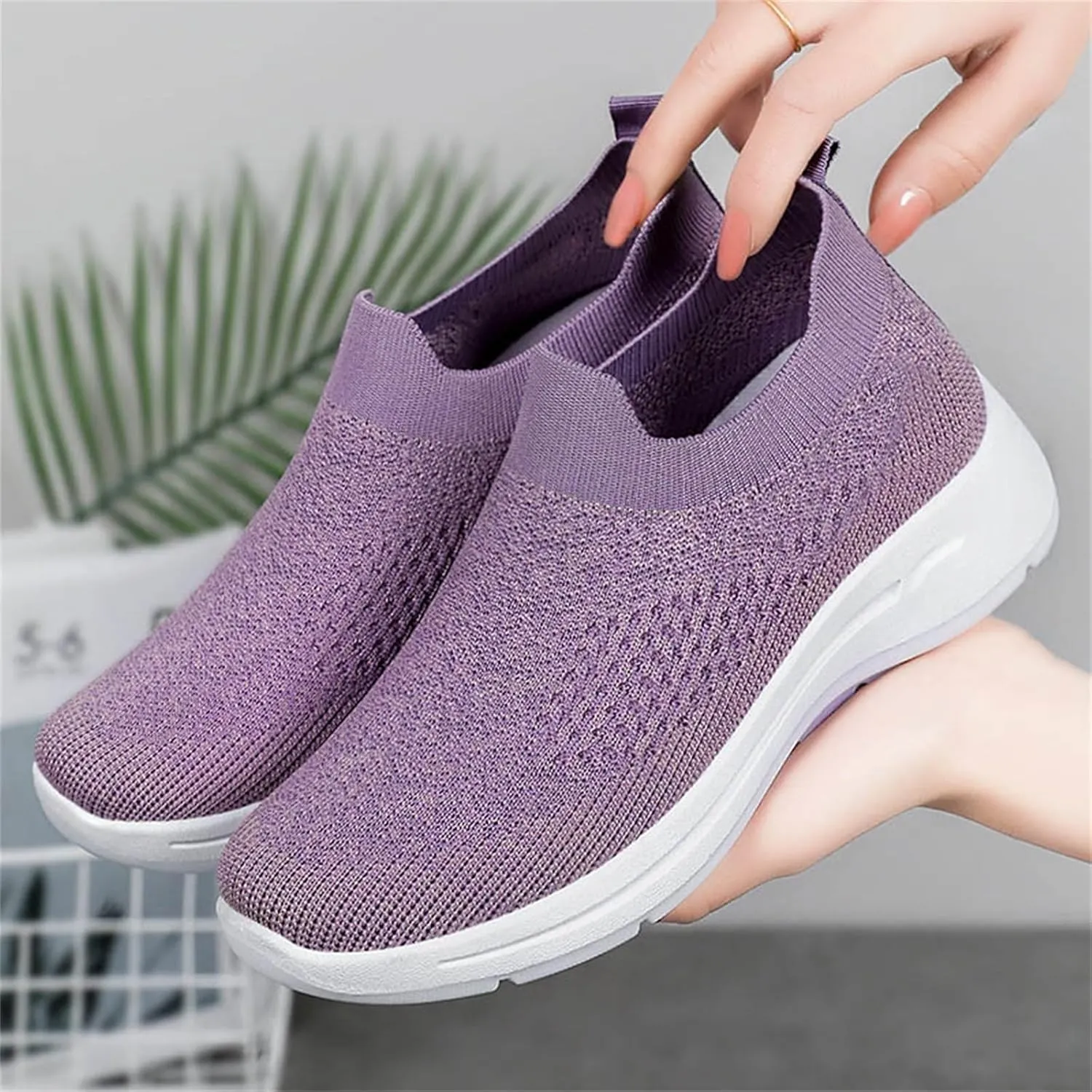 Orthopedic Walking Shoes for Women,2025 New Orthowalkway Womens Shoes,Non-Slip Arch Support Slip on Shoes Woven Orthopedic Breathable Walking Sneaker