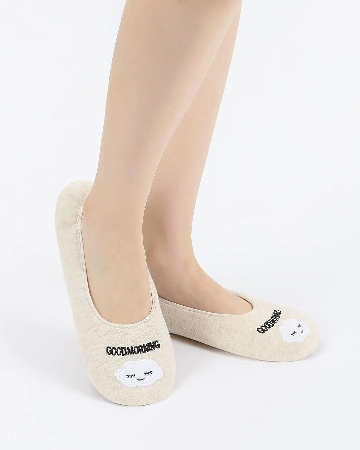 Panda Bros Women's Ballerina House Slippers,Anti-Skid Comfy Warm Ballet Style Slippers