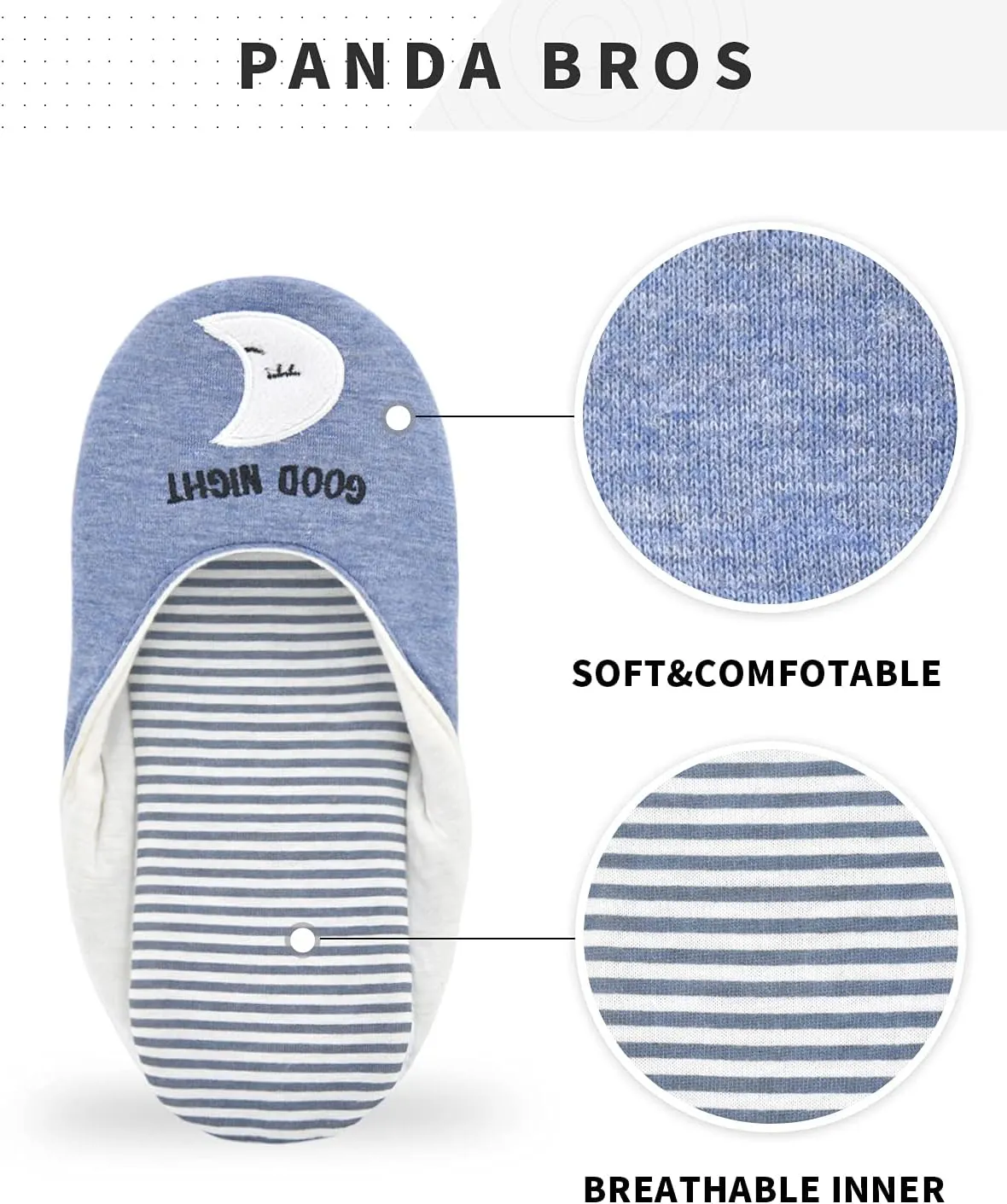 Panda Bros Women's Ballerina House Slippers,Anti-Skid Comfy Warm Ballet Style Slippers