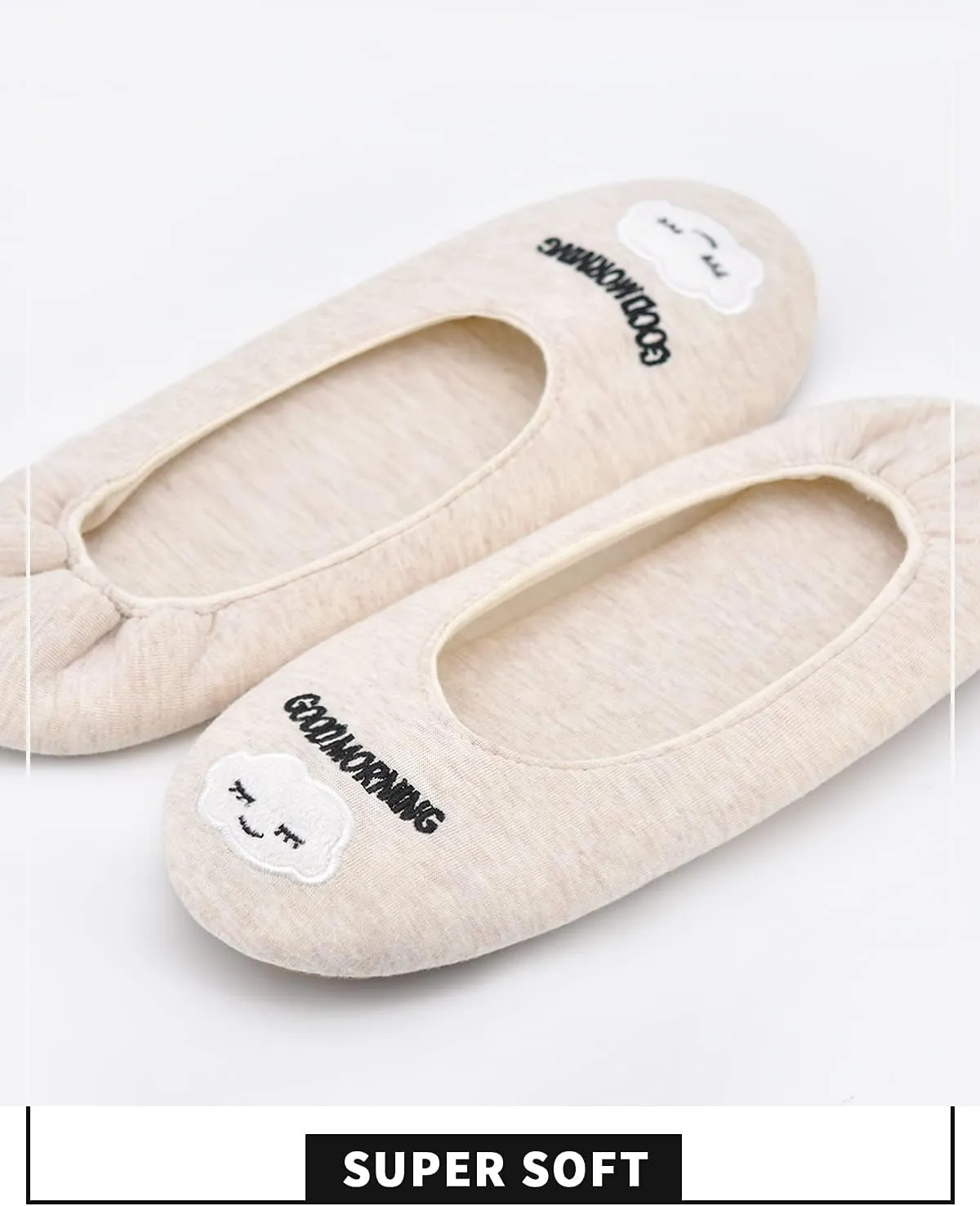 Panda Bros Women's Ballerina House Slippers,Anti-Skid Comfy Warm Ballet Style Slippers