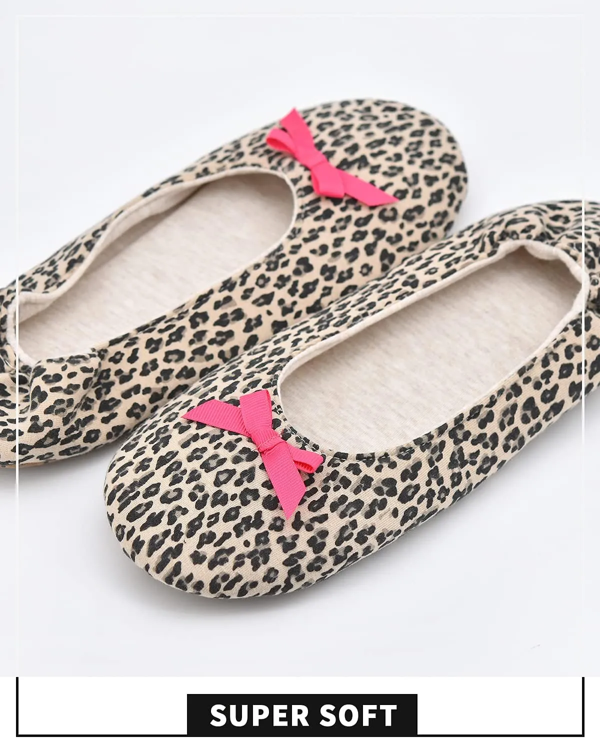 Panda Bros Women's Ballerina House Slippers,Anti-Skid Comfy Warm Ballet Style Slippers