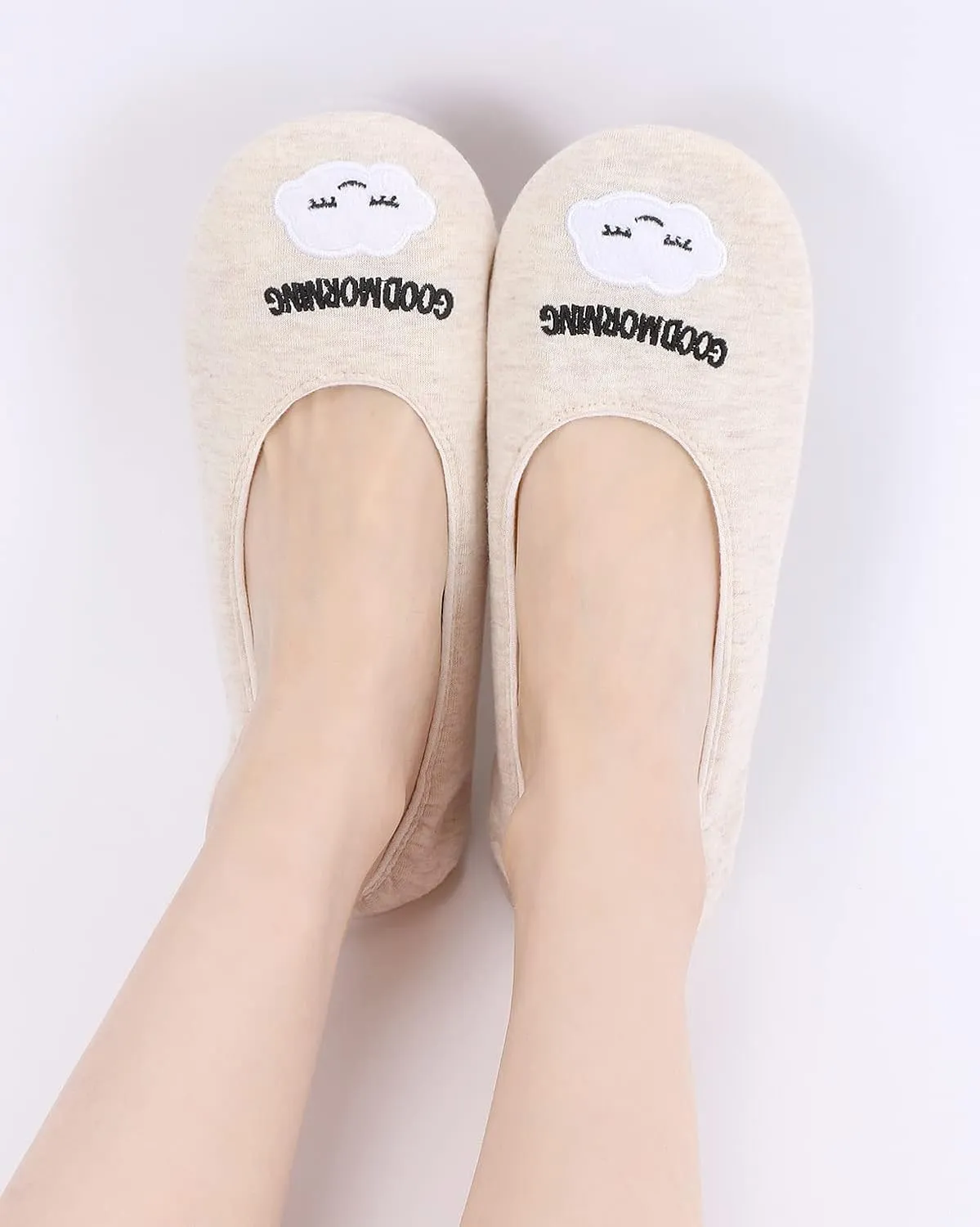 Panda Bros Women's Ballerina House Slippers,Anti-Skid Comfy Warm Ballet Style Slippers