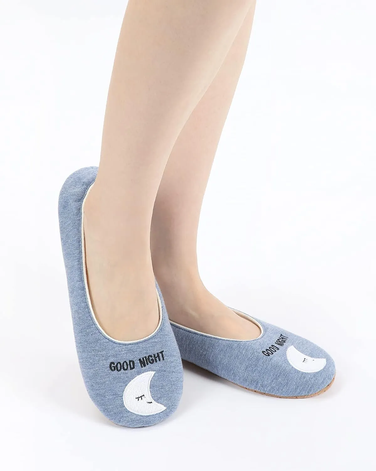 Panda Bros Women's Ballerina House Slippers,Anti-Skid Comfy Warm Ballet Style Slippers