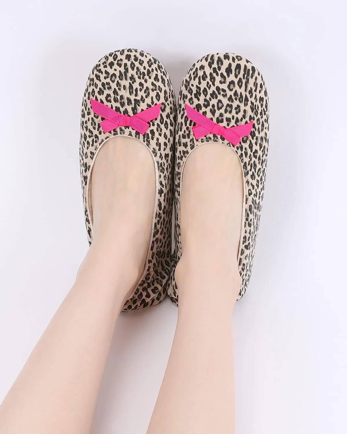 Panda Bros Women's Ballerina House Slippers,Anti-Skid Comfy Warm Ballet Style Slippers