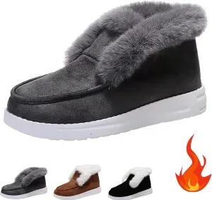 Pubyfun Senior Comfy Winter Ankle Boots Women, Ladies Warm and Comfortable Casual Snow Boots, Fur Lined Warm Slip
