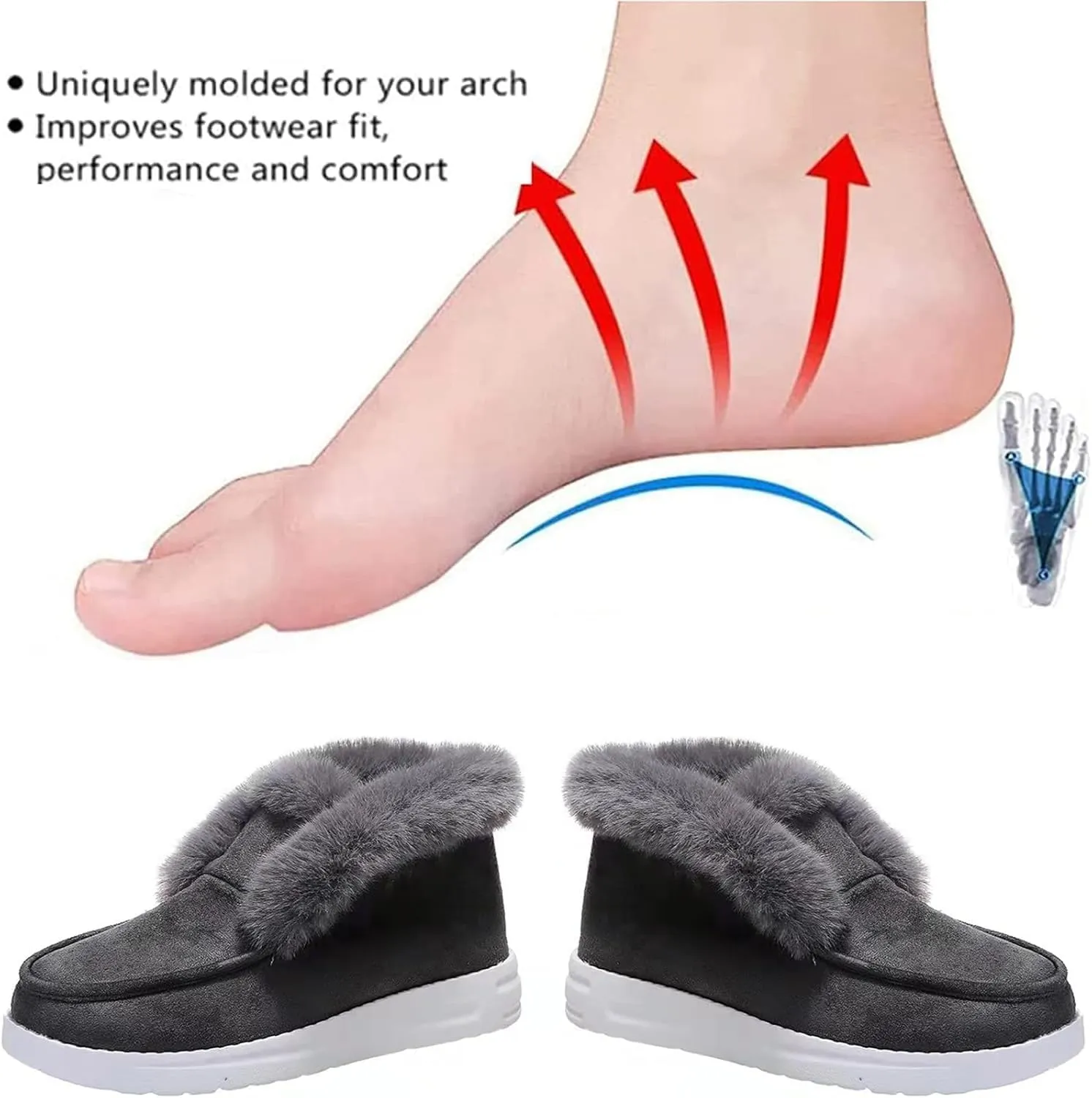 Pubyfun Senior Comfy Winter Ankle Boots Women, Ladies Warm and Comfortable Casual Snow Boots, Fur Lined Warm Slip