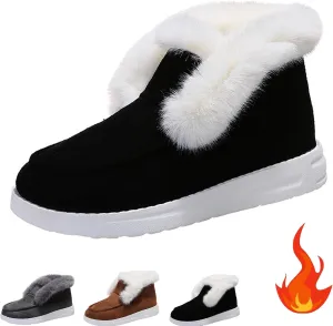 Pubyfun Senior Comfy Winter Ankle Boots Women, Ladies Warm and Comfortable Casual Snow Boots, Fur Lined Warm Slip